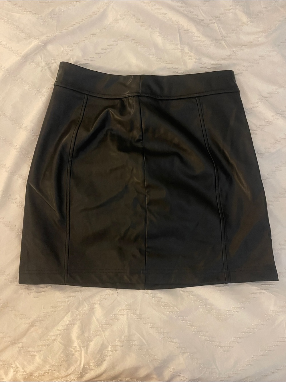 Garage Black Faux Leather Mini Skirt